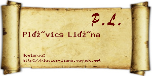 Plávics Liána névjegykártya